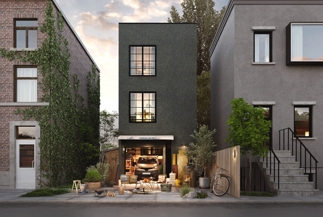 限られた敷地で実現させるコンパクトな3階建てガレージハウスの外観