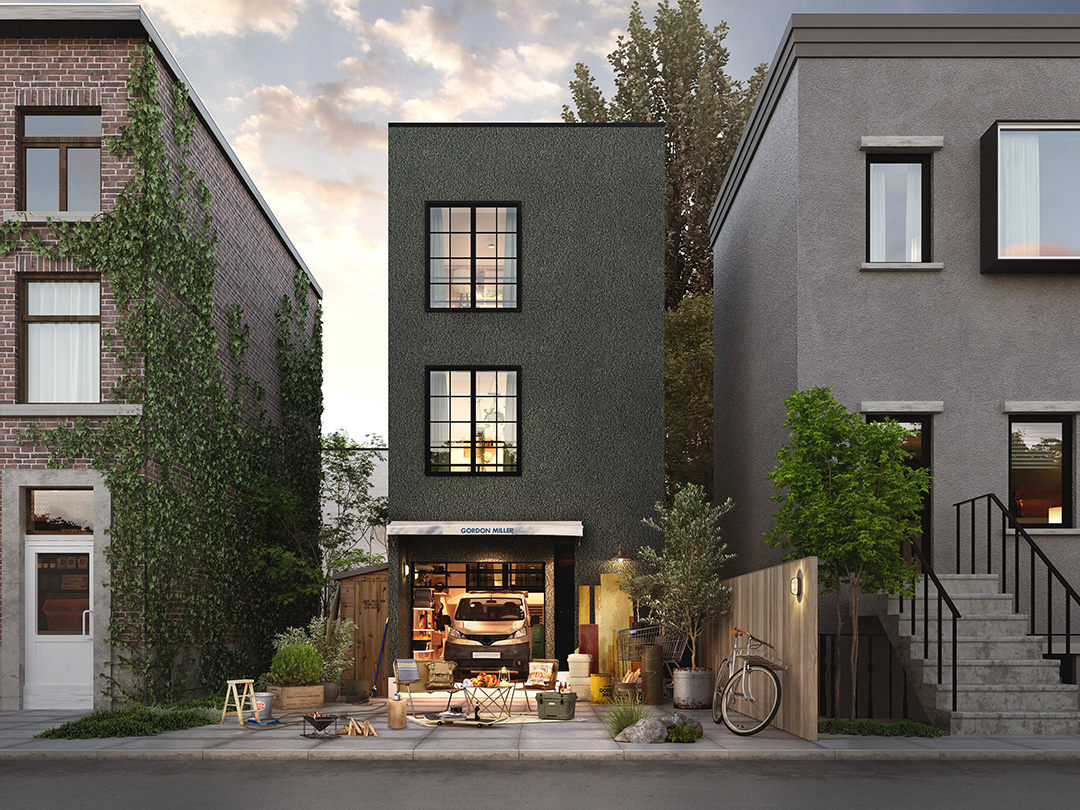 限られた敷地でも建てられるコンパクトなガレージ付きハウス